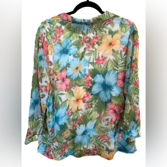 Cathy Daniel’s XL Women’s 2-piece Connected Floral Shirt Flowy Button - Picture 2 of 6